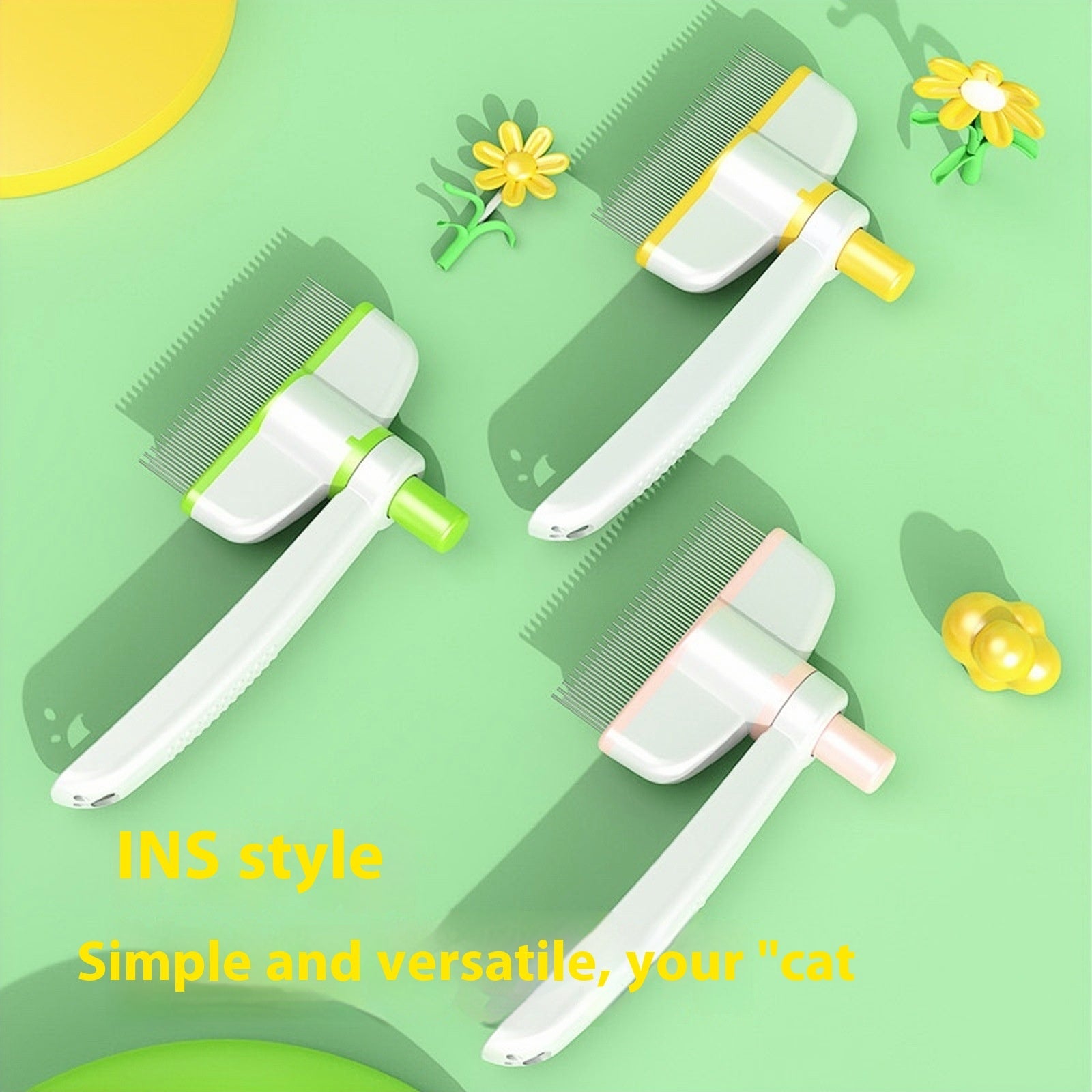 Pet Comb Tie Removal Floating Hair Magic Long Hair Pet Self-Cleaning Row Dog Cat Comb Grooming Supplies Flea Removal Brush Pets Products